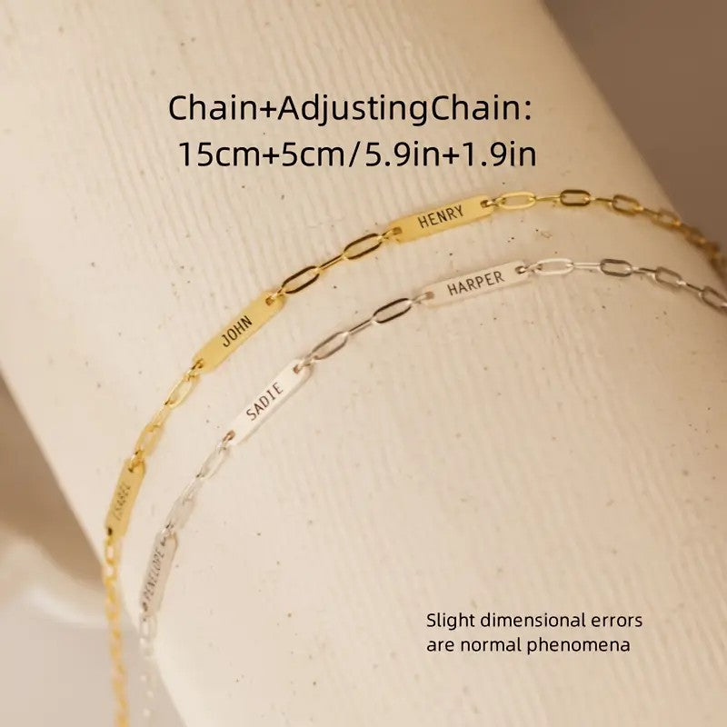 Stainless Steel Bangle With Customizable Names