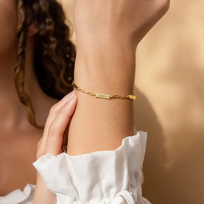 Stainless Steel Bangle With Customizable Names